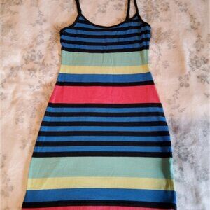 Midi Multi Color Stripe Bodycon Dress